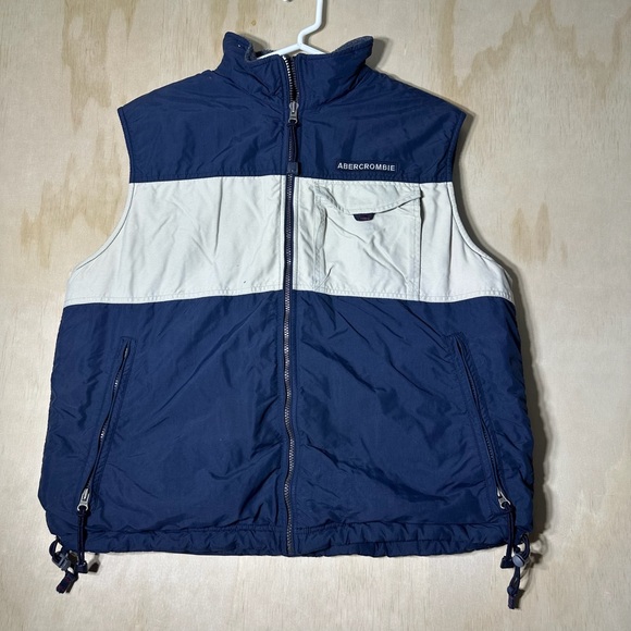Abercrombie & Fitch Vest Reversible Fleece Full Zip Men’s Large VTG - Picture 1 of 14